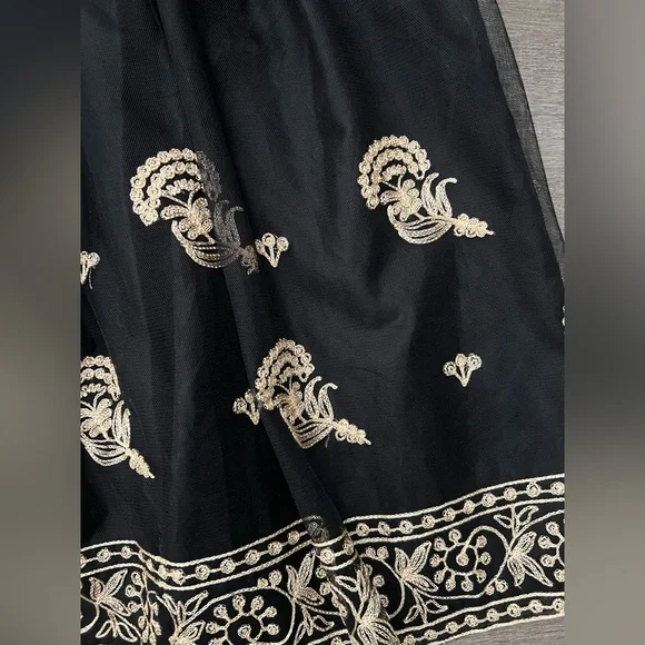 ANTHROPOLOGIE | ANNA SUI DRESS | Color: Black-Gold | Size:12 - Picture 9 of 16